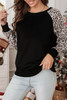 Black Leopard Raglan Top