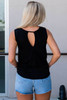 Black Crochet Lace Trim Tank Black Crochet Lace Trim Tank