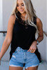 Black Crochet Lace Trim Tank Black Crochet Lace Trim Tank