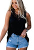 Black Crochet Lace Trim Tank Black Crochet Lace Trim Tank