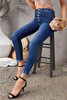 Dark Blue High Waisted Buttons Jeans