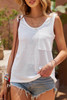 White Waffle Texture Tank Top