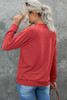 Red Heart Shape Print Long Sleeve Pullover Sweatshirt