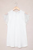 White Lace Splicing Tie Knot Mock Neck T-shirt White Lace Splicing Tie Knot Mock Neck T-shirt