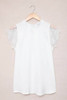 White Lace Splicing Tie Knot Mock Neck T-shirt White Lace Splicing Tie Knot Mock Neck T-shirt