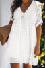 White Fever Pitch Pom Babydoll Tunic Dress