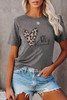 Be Kind Leopard Heart Shape Print Short Sleeve T-shirt