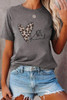 Be Kind Leopard Heart Shape Print Short Sleeve T-shirt Be Kind Leopard Heart Shape Print Short Sleeve T-shirt