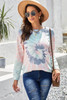 Multicolor Ombre Tie Dye Loose Leisure Sweatshirt