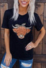 Cute Cattle Leopard O-Neck T-Shirt
