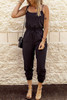 Black Drawstring Waist Spaghetti Straps Jumpsuit Black Drawstring Waist Spaghetti Straps Jumpsuit