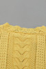 Yellow Crochet Lace Pointelle Knit Sweater