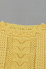 Yellow Crochet Lace Pointelle Knit Sweater