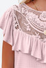 Pink Lace Splicing Ruffled Short Sleeve T-shirt