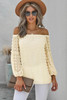 Apricot Swiss Dot Off The Shoulder Blouse