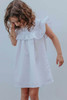 White Swiss Dot Pattern Ruffles Little Girl Dress