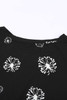 Black Plus Size Dandelion Print Tee