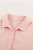 Pink Textured Short Sleeve Top