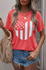 American Flag Heart Print Graphic Tee