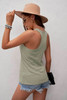 Green Scoop Neck Basic Solid Tank Top Green Scoop Neck Basic Solid Tank Top