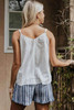 White Solid Lace Splicing Spaghetti Strap Tank