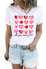 Valentine Hearts Letter Print Short Sleeve T-shirt