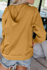 Mustard Zip-Up Pocket Drawstring Hoodie Jacket