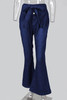 High Waist Bell Bottom Jeans with Attached Belt