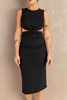 Black Twist Front Cutout Tank Midi Dress