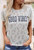 GOOD VIBES Leopard Print Tee