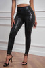 Black Shiny Leopard Textured Leggings