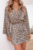 Leopard Print Flare Sleeve Sleep Robe