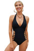 Cut-out Backless Halter Neck One-piece Swimwear