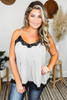 Polka Dot Lace Splicing Spaghetti Strap Plus Size Tank Top