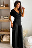 Black V-Neck Dolman Sleeves Jumpsuit