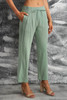 Green Elastic Waist Straight Leg Loose Casual Pants