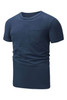 Blue Solid Color Short Sleeve Men's T-shirt