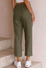 Green Solid Pocketed Drawstring High Waist Pants Green Solid Pocketed Drawstring High Waist Pants