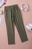 Green Solid Pocketed Drawstring High Waist Pants Green Solid Pocketed Drawstring High Waist Pants
