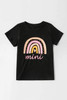 Black Rainbow mini Print Parent-child Kid T-shirt