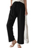 Black Elastic Waist Straight Leg Loose Casual Pants