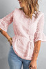 Pink Swiss Dot Tie Blouse Pink Swiss Dot Tie Blouse