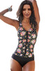 Multicolor Floral Print Ruffles One-piece Swimsuit