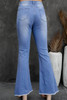 Sky Blue High Rise Distressed Bell Bottom Denims Sky Blue High Rise Distressed Bell Bottom Denims