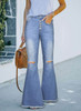 Sky Blue High Rise Distressed Bell Bottom Denims Sky Blue High Rise Distressed Bell Bottom Denims