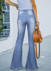 Sky Blue High Rise Distressed Bell Bottom Denims Sky Blue High Rise Distressed Bell Bottom Denims