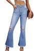 Sky Blue High Rise Distressed Bell Bottom Denims Sky Blue High Rise Distressed Bell Bottom Denims