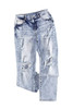 Sky Blue Distressed Faded Splatter Denim Pants