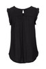 Black Keyhole Back Ruffled Sleeveless Top