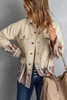 Button Up Pockets Striped Color Block Corduroy Jacket Button Up Pockets Striped Color Block Corduroy Jacket
